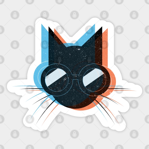 Cool Cat Wearing Sunglasses Sticker by Commykaze